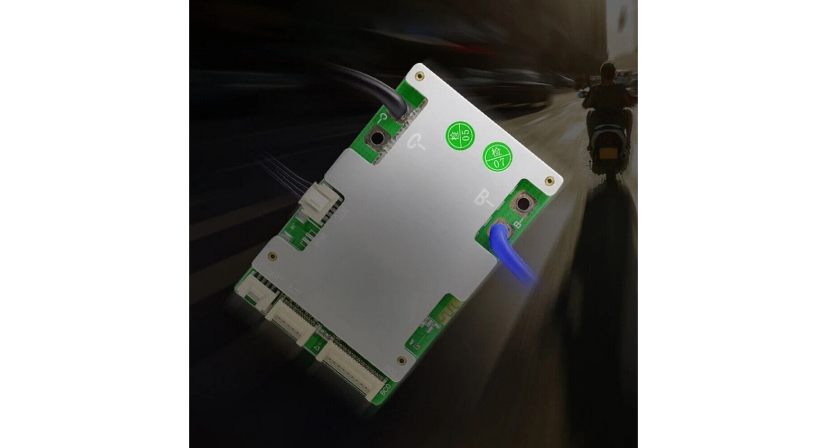 thumbnail interactive-video image 1 of JBD Smart BMS 10S-17S 20A-80A Li-ion – Same Port, Balance, Bluetooth, 36V-60V 1 of 4